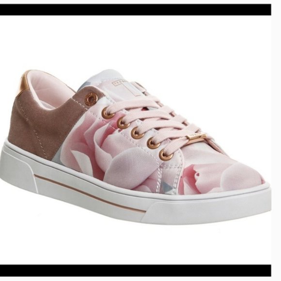 Ted Baker Pink Floral Rose Sneakers 
